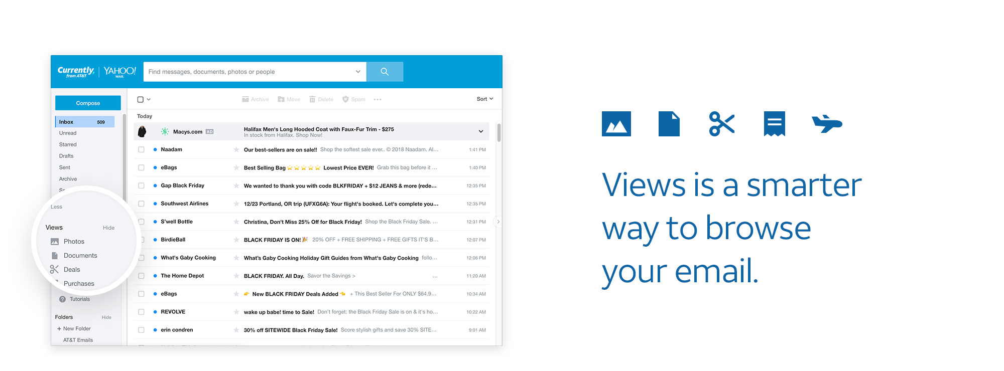 Smarter ways to browse your emails with Currently, from AT&T email
